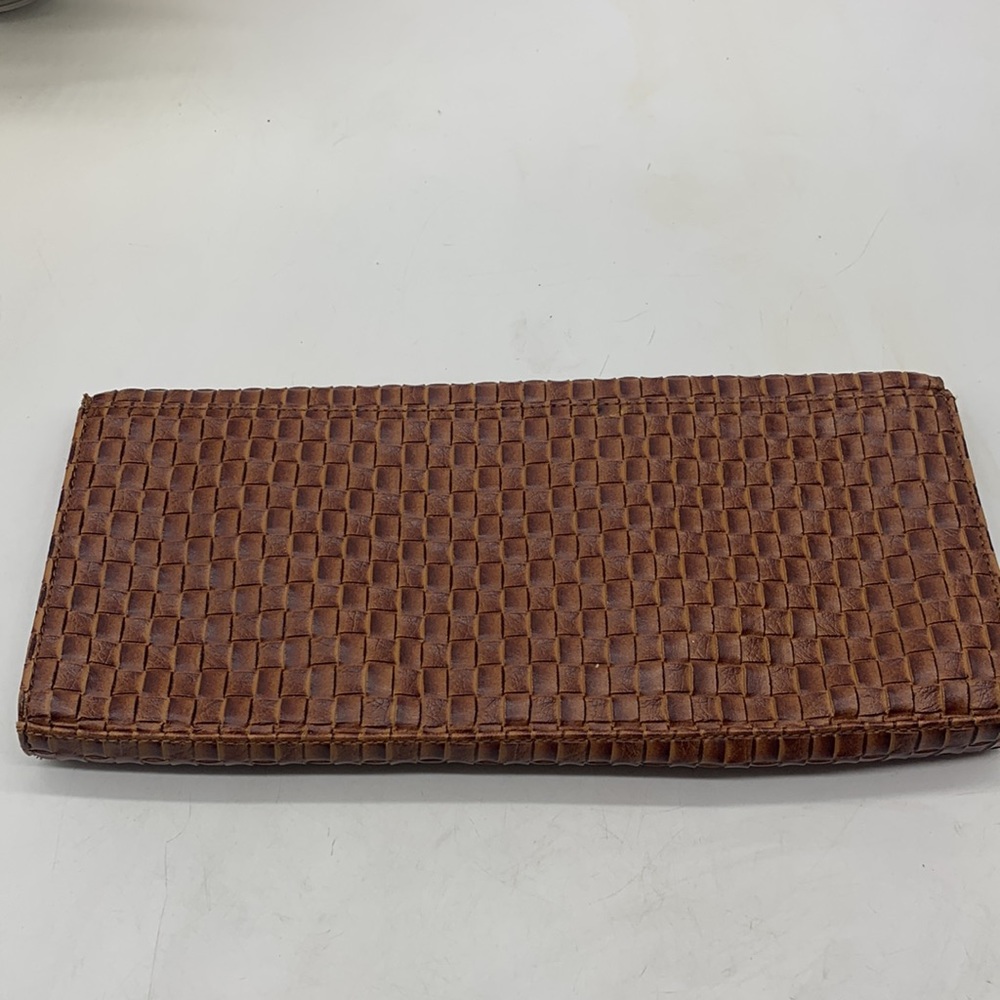 Lulu Townsend Brown Leather Woven Clutch Handbag MCB3642 - Picture 5 of 8